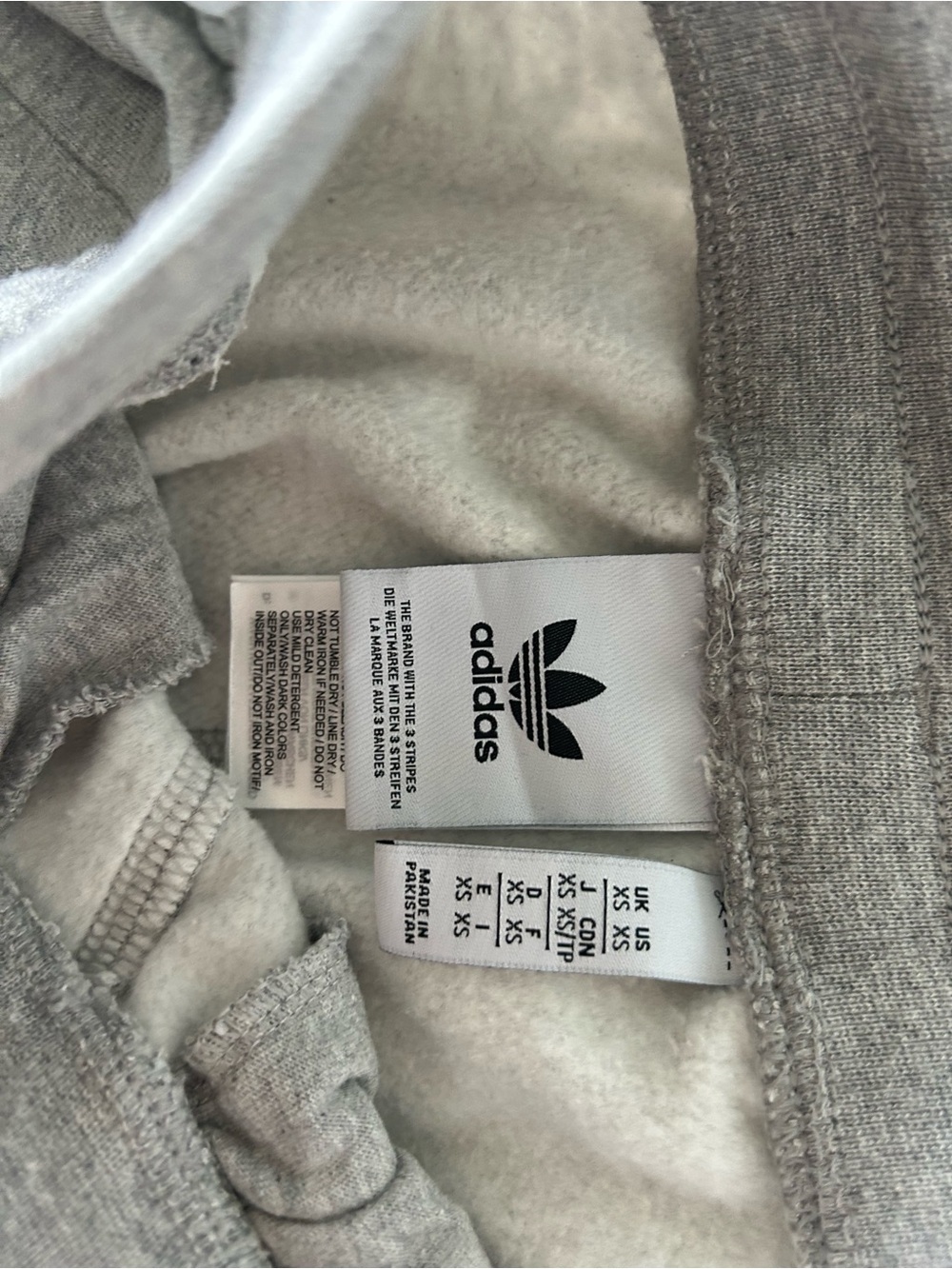 adidas Light Gray Joggers with White 3-Stripes - Picture 6 of 10
